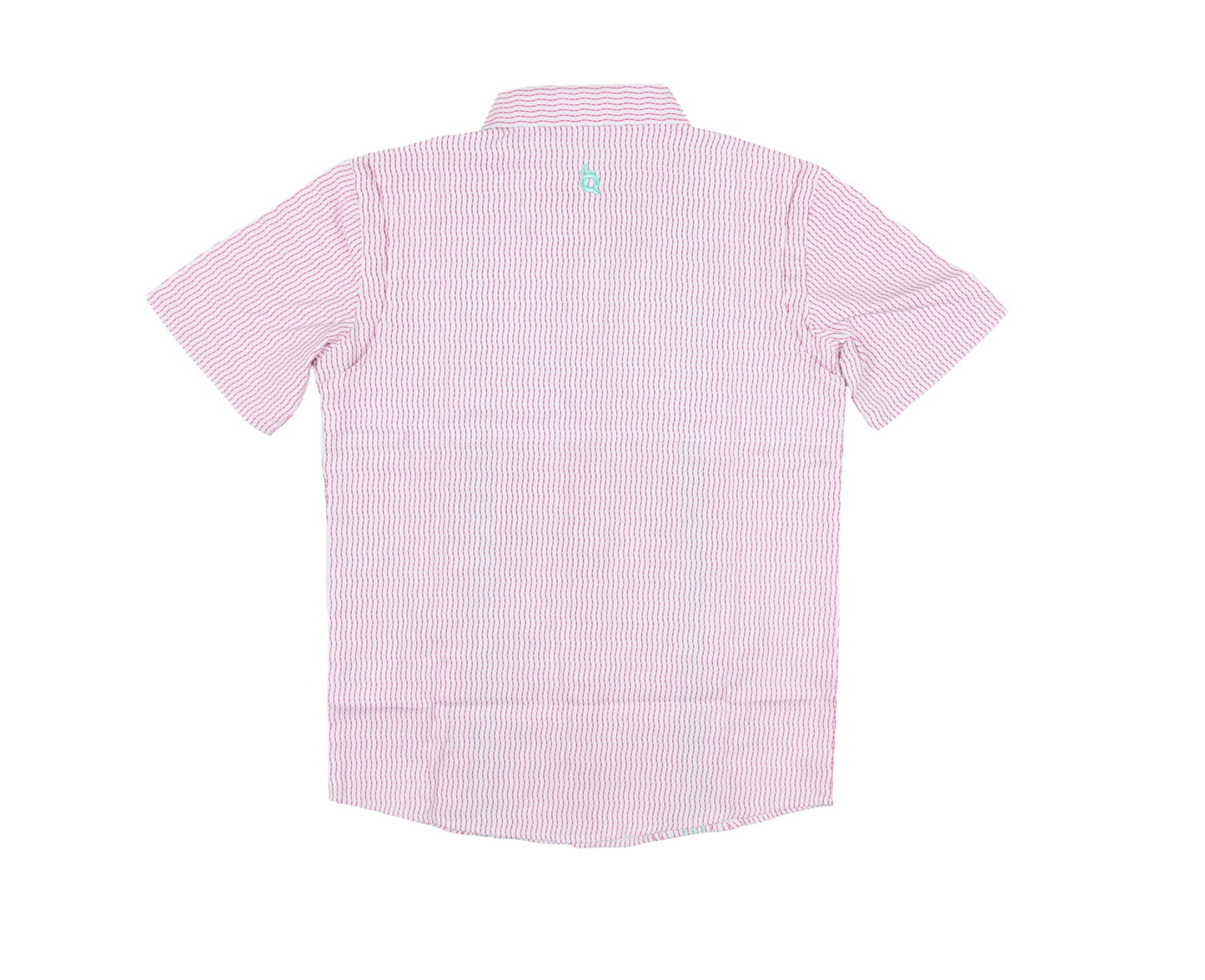 Guayabera - Pink Mint Wave Check Short Sleeve Shirt