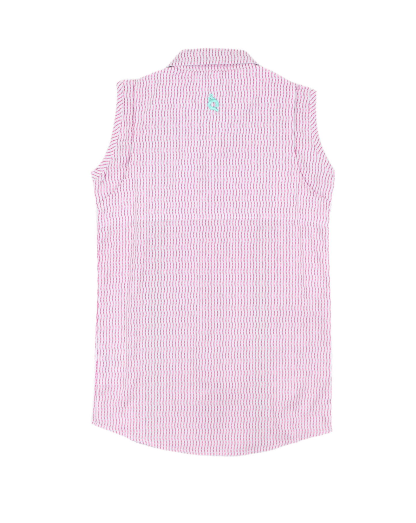 Guayabera - Pink Mint Wave Check Sleeveless Dress