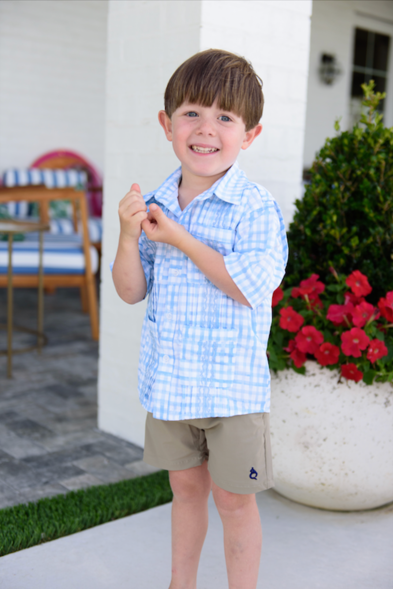 Khaki Shorts - Blue Quail