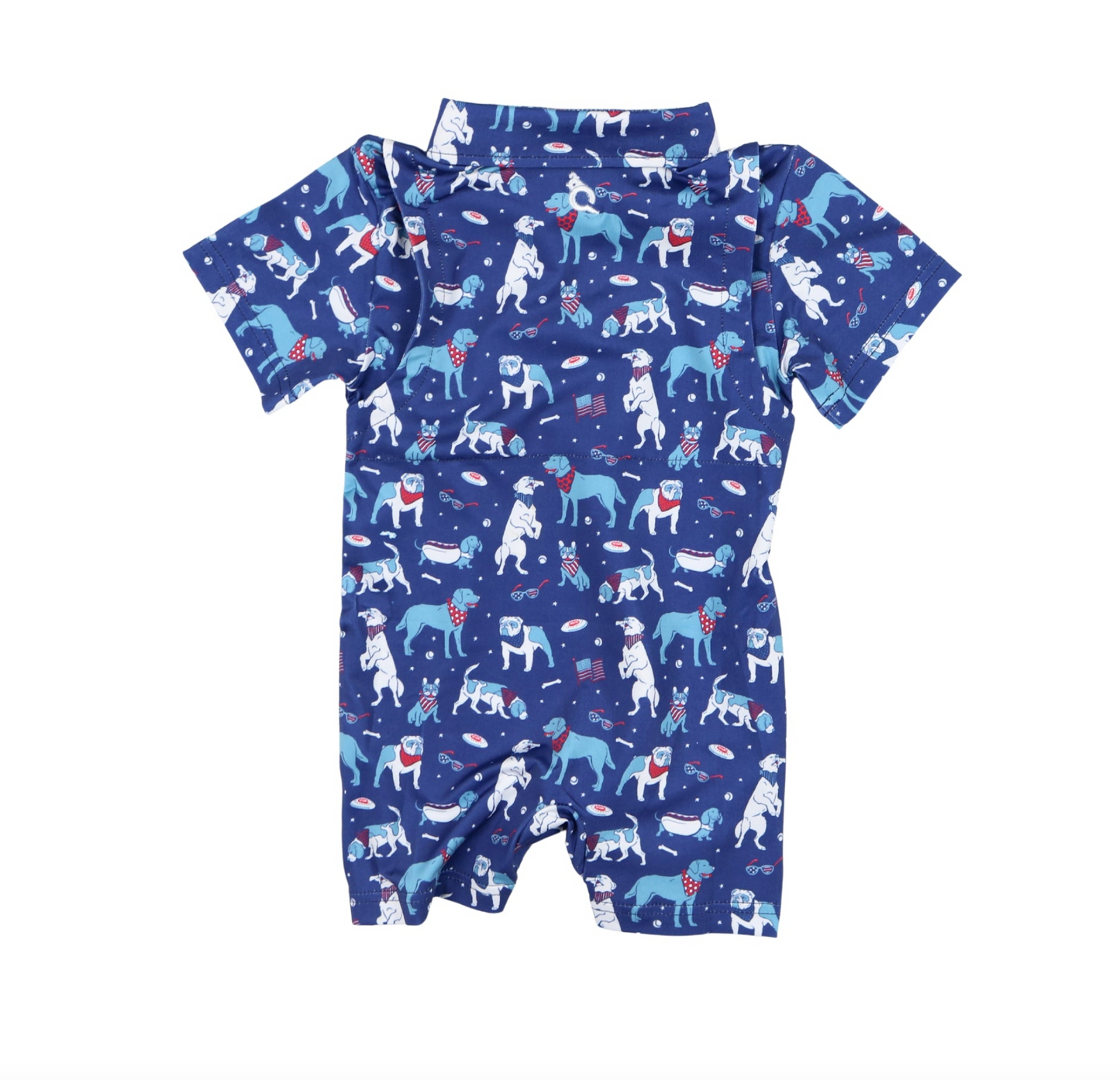 Yankee Doodle Dogs Polo Short Sleeve Romper