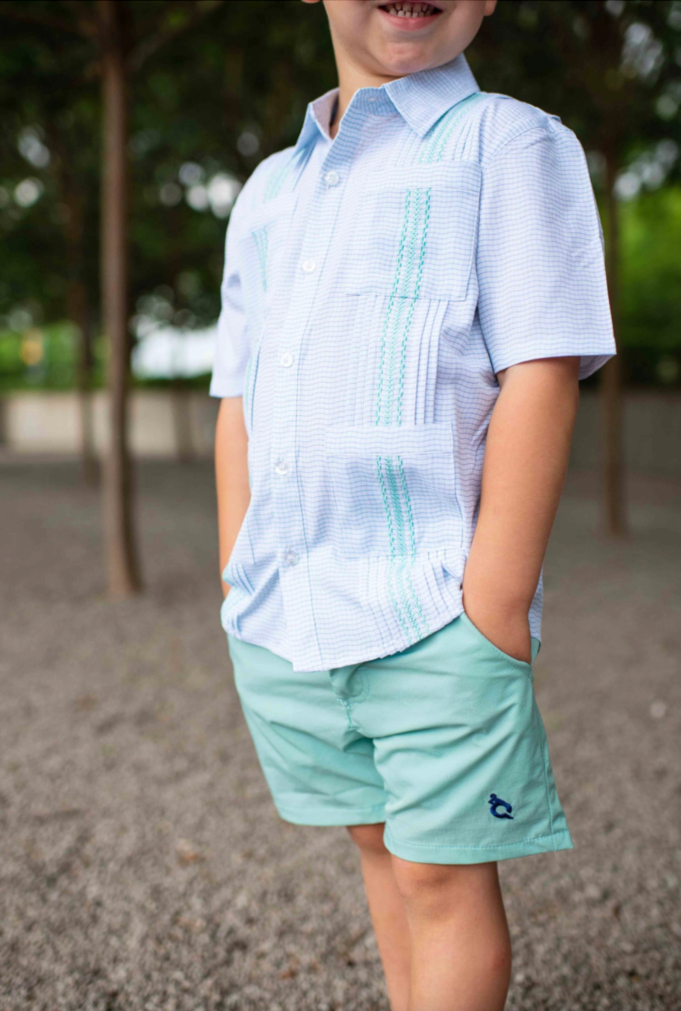 Mint Shorts - Blue Quail