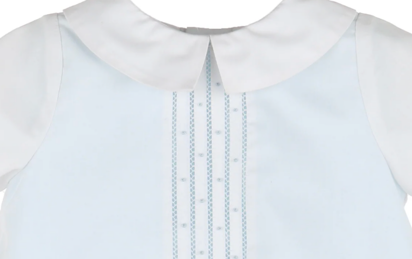 Luli & Me Embroidered Randall Bubble - Blue