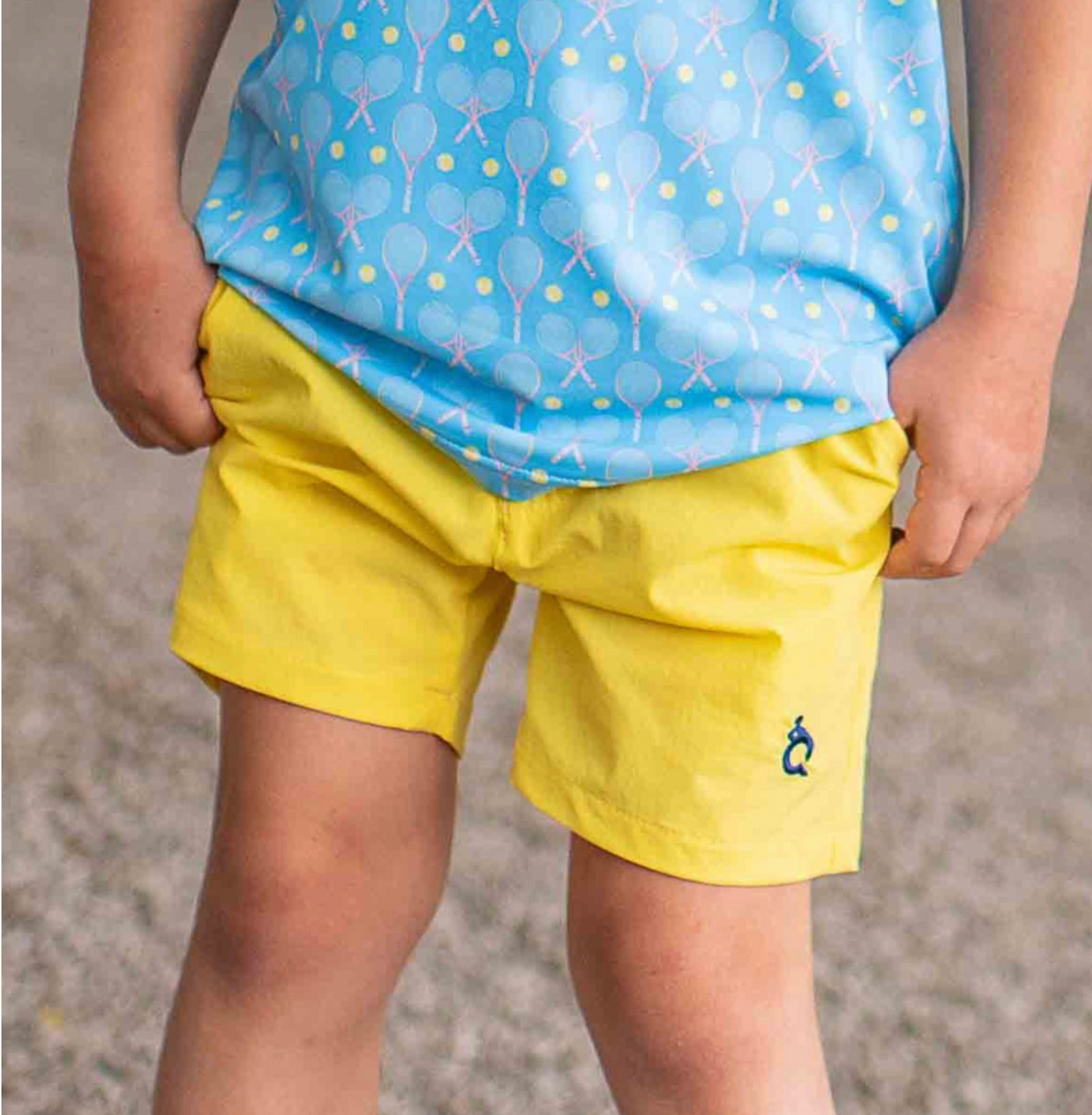 Yellow Shorts - Blue Quail