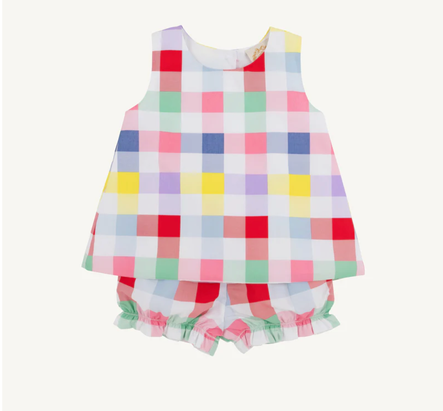 Lucy Boone Button Set - Manchester Check with Hamptons Hot Pink