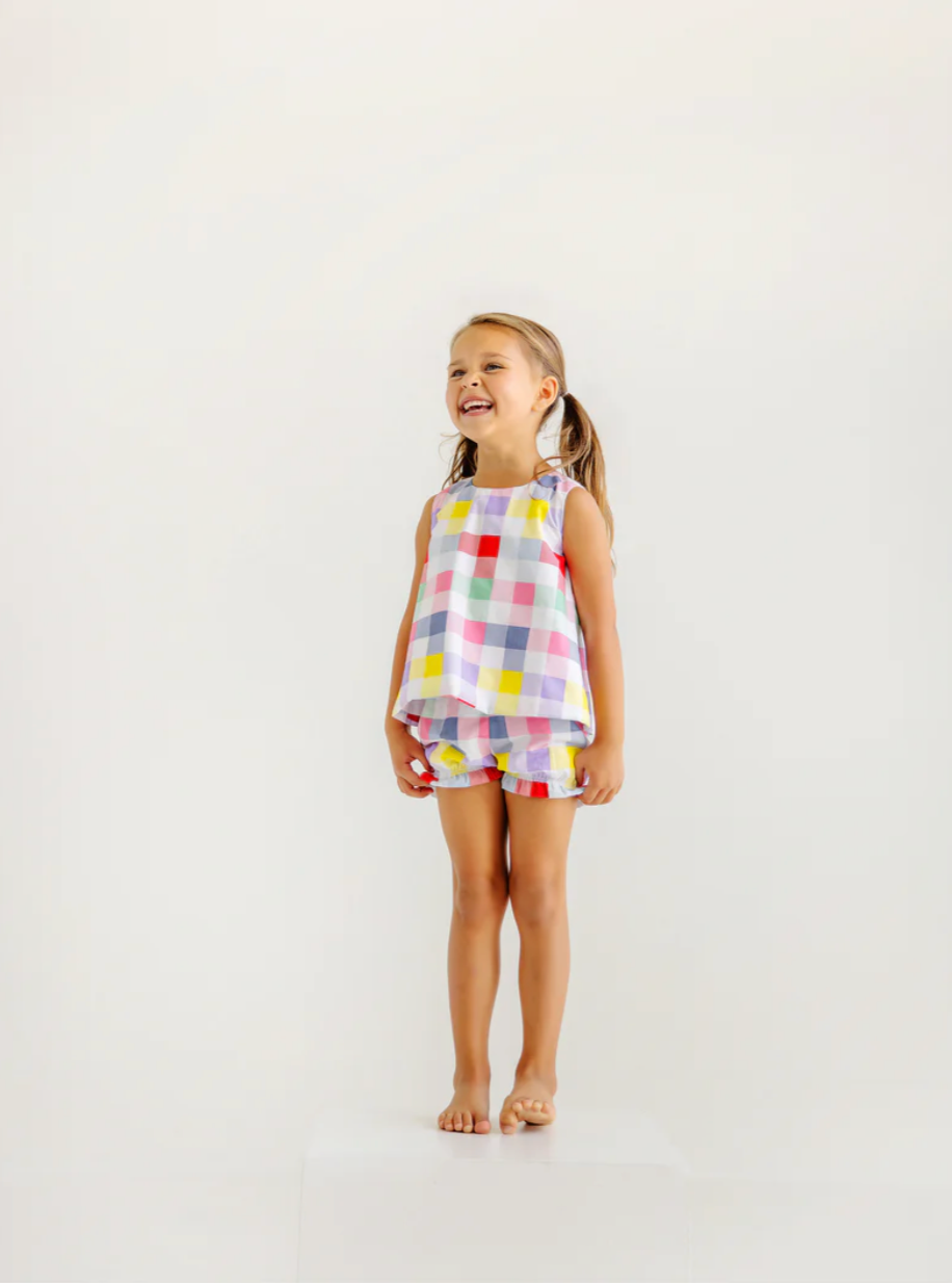 Lucy Boone Button Set - Manchester Check with Hamptons Hot Pink