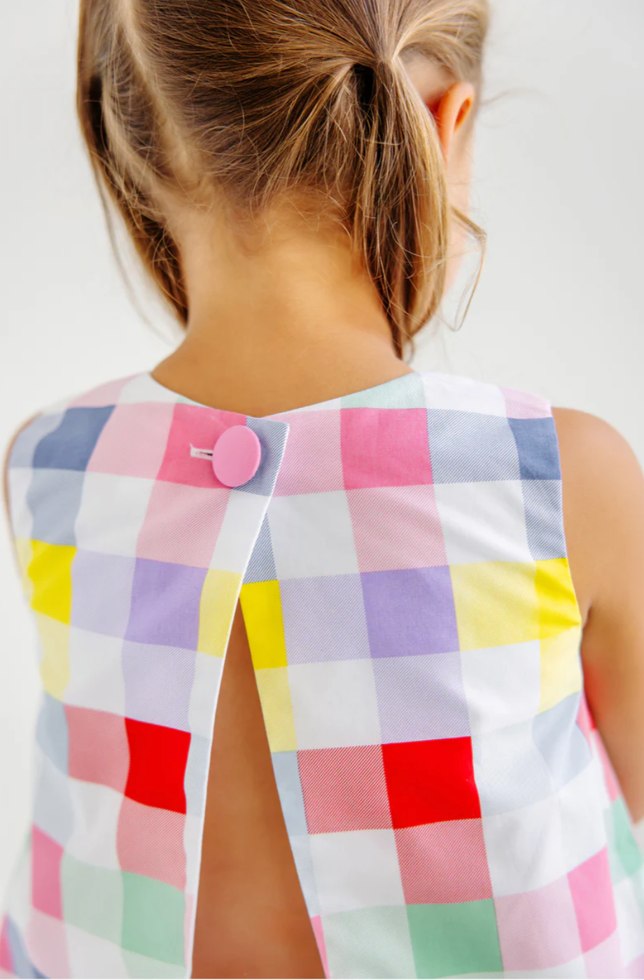 Lucy Boone Button Set - Manchester Check with Hamptons Hot Pink