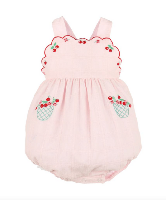 Summer Berries Sunsuit Bubble - Pink