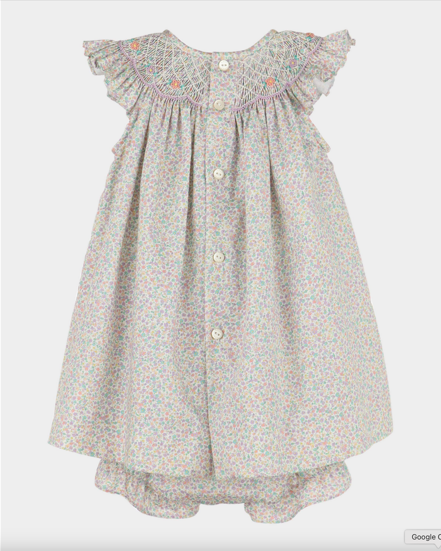 Floral Print Smock Bishop - Lilac