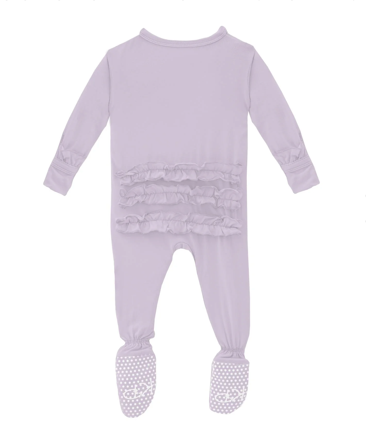 Layette Ruffle Zipper Footie - Thistle
