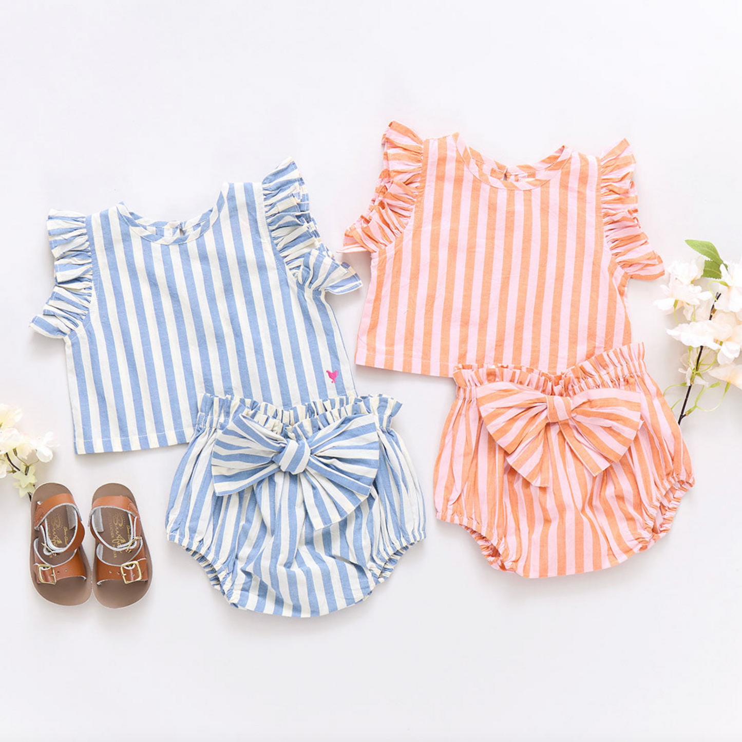 Baby Girls Abigail 2-Piece Set - Blue Stripe