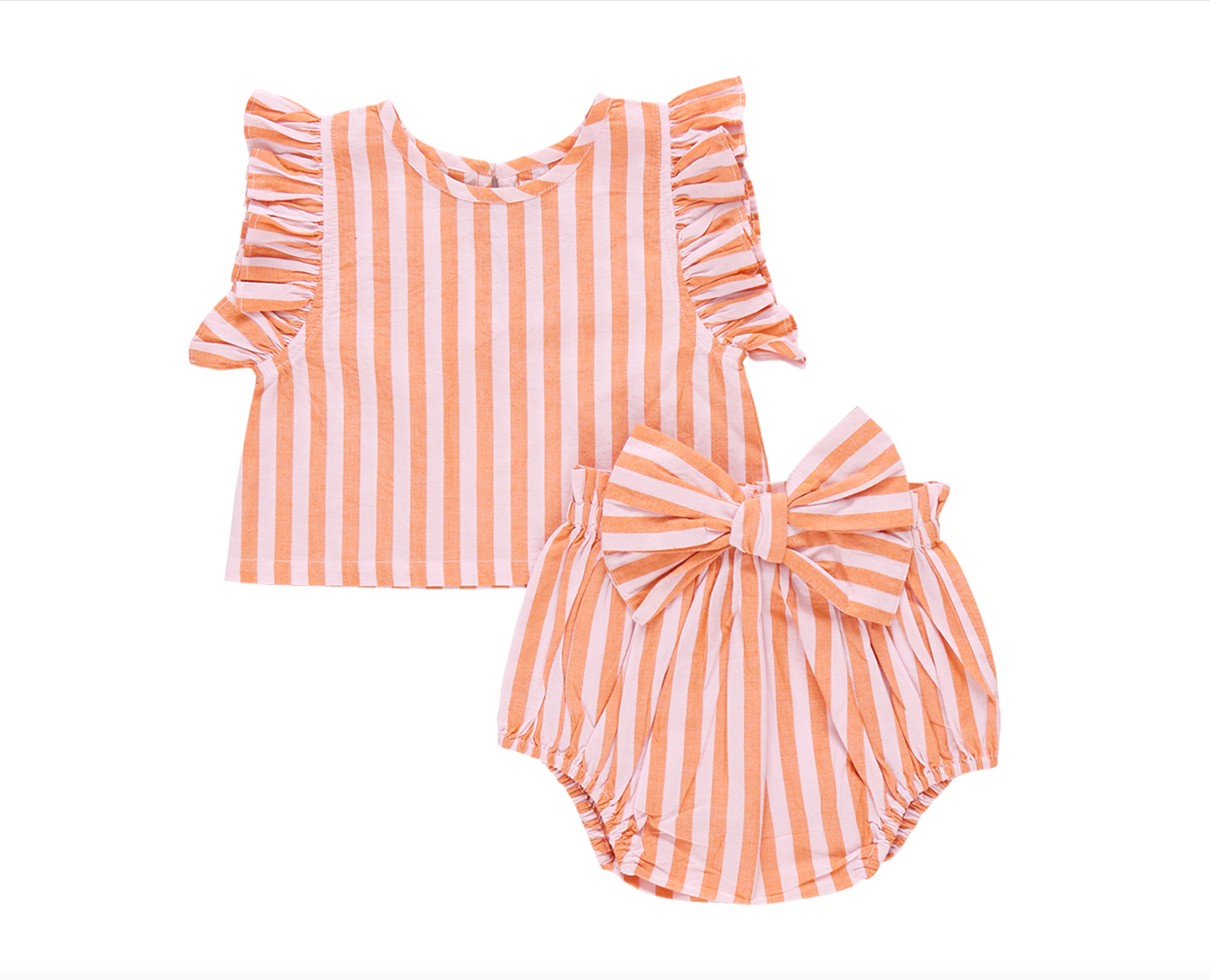 Baby Girls Abigail 2-Piece Set - Orange Pink Stripe