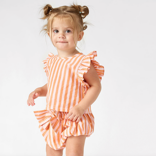 Baby Girls Abigail 2-Piece Set - Orange Pink Stripe