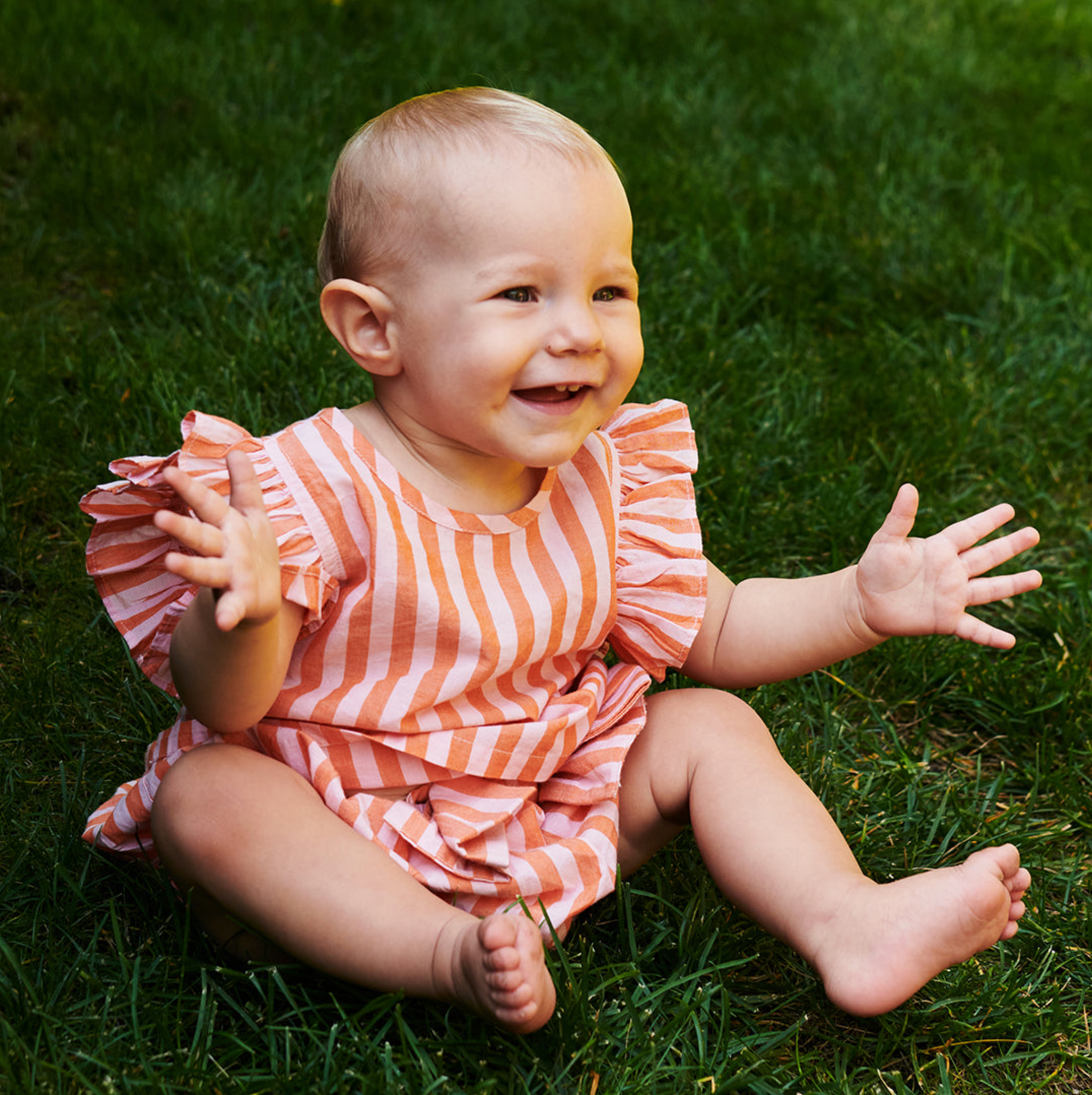 Baby Girls Abigail 2-Piece Set - Orange Pink Stripe