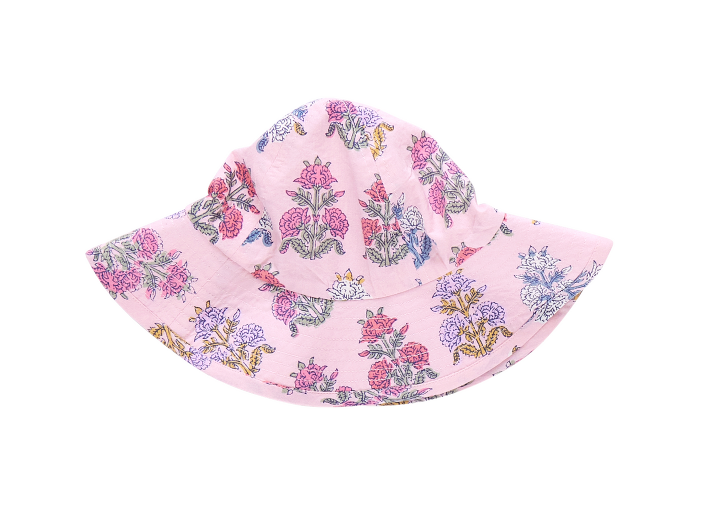 Baby Girls Sun Hat - Small Pink Flowerette