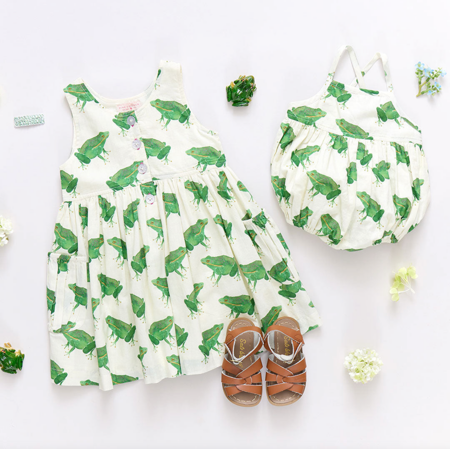 Baby Girls Auggie Bubble - Frogs