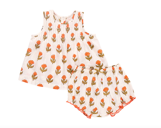 Baby Girls Jaipur 2-Piece Set - Small Orange Bud