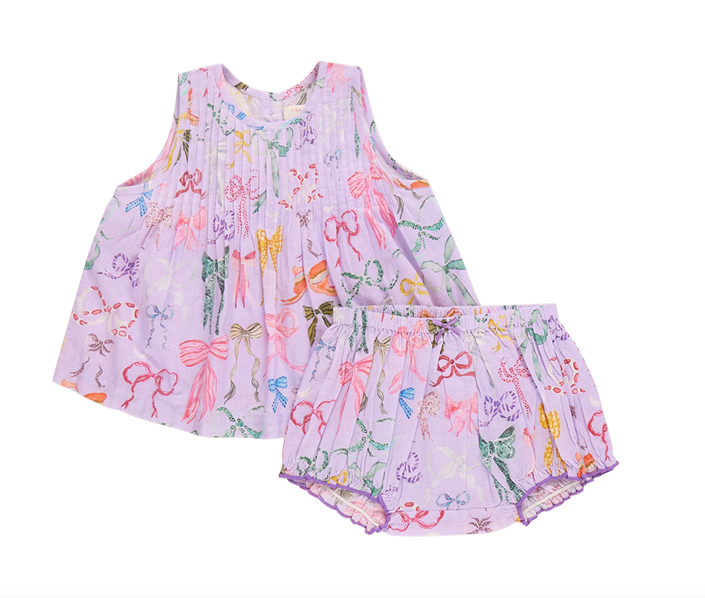 Baby Girls Jaipur 2-Piece Set - Lavender Watercolor Bows