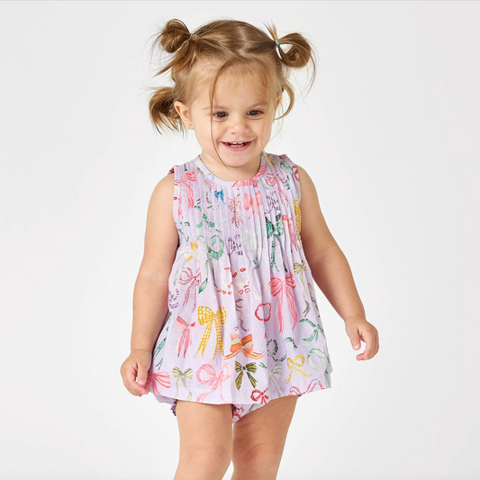 Baby Girls Jaipur 2-Piece Set - Lavender Watercolor Bows