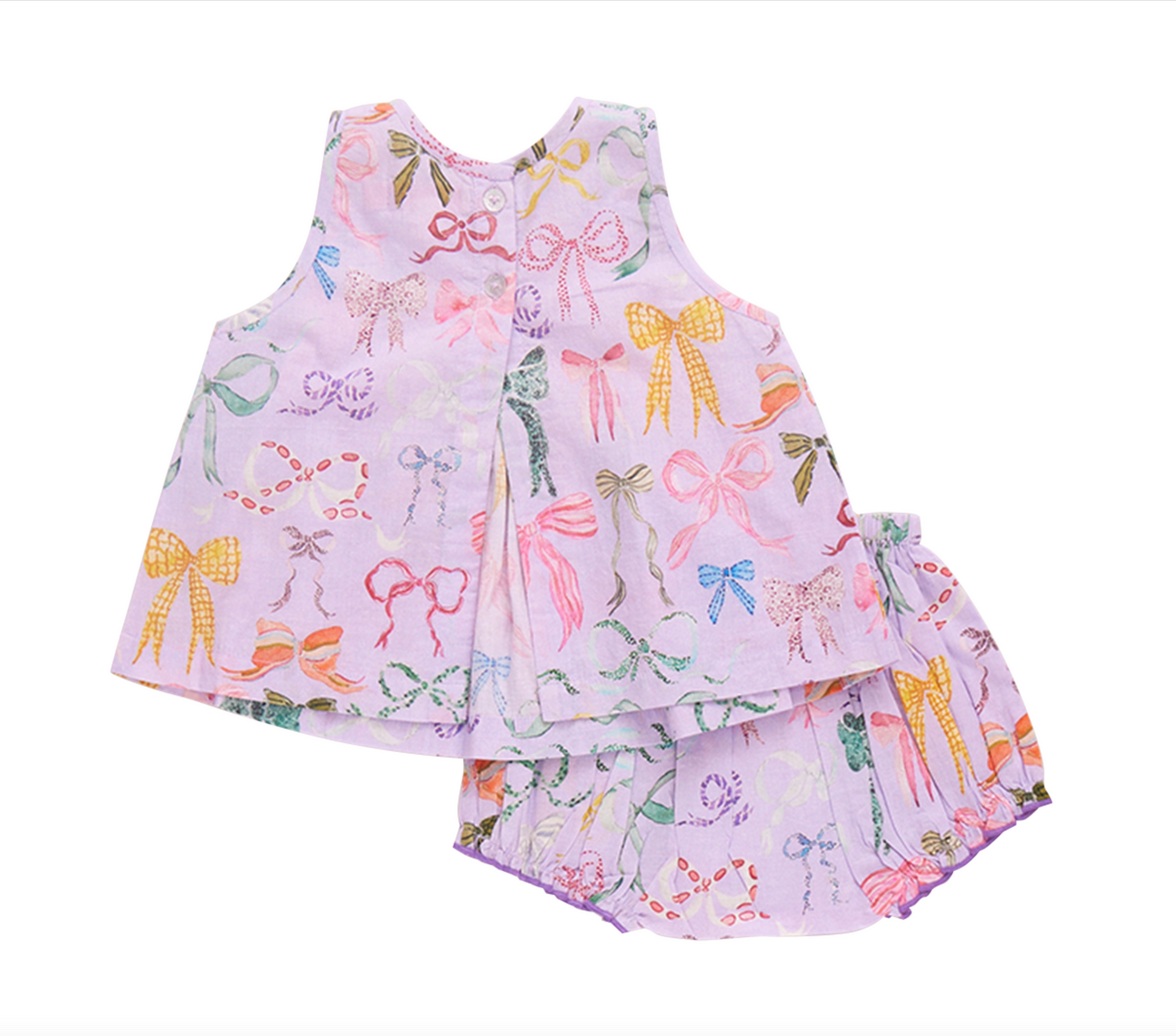 Baby Girls Jaipur 2-Piece Set - Lavender Watercolor Bows