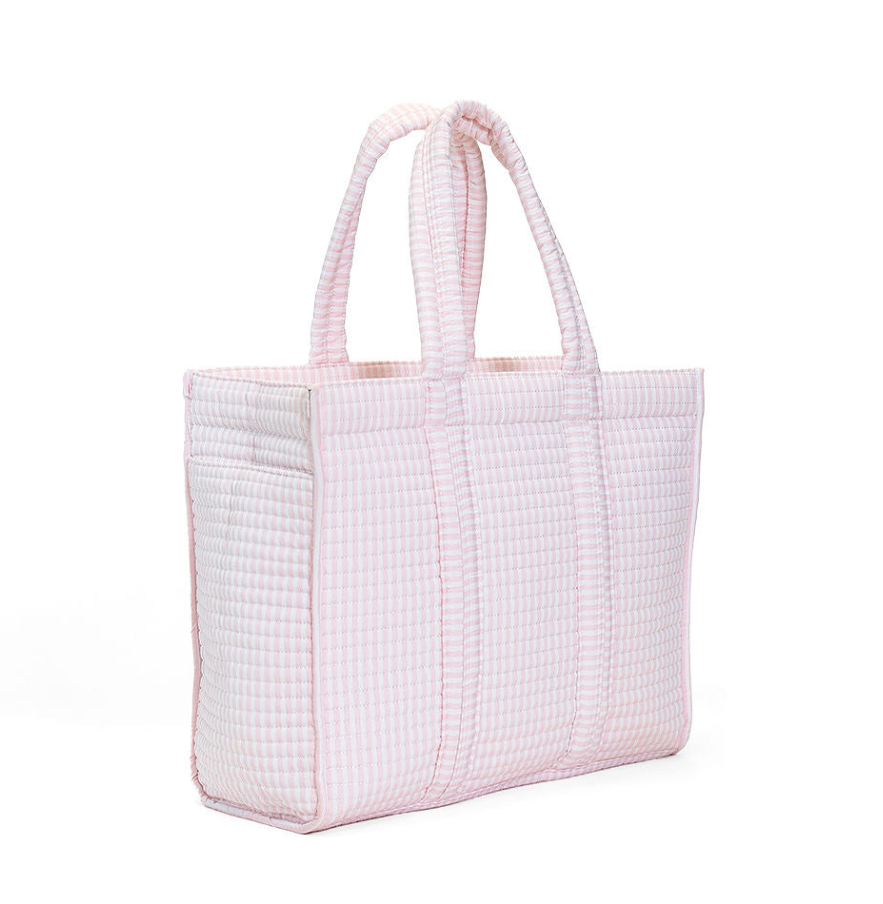 TRVL Quilted Go Go Tote - Pimlico Stripe Pink
