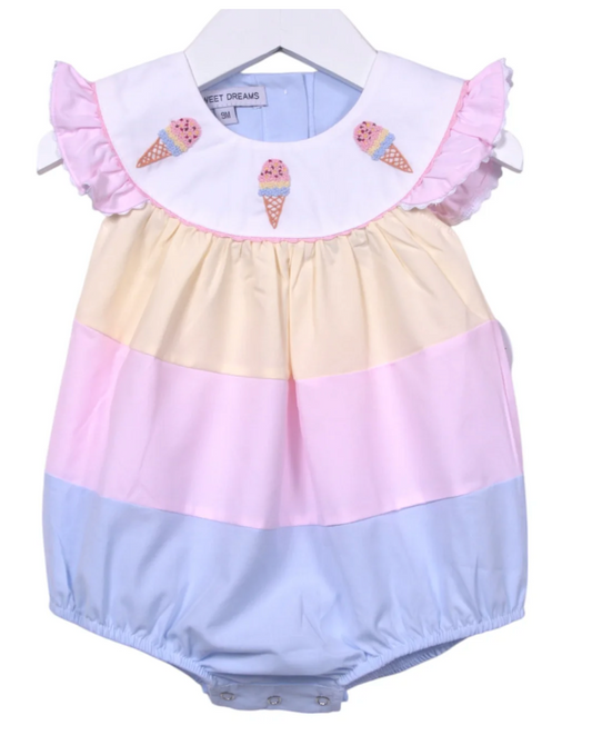 Colorblock Embroidered Ice Cream Bubble