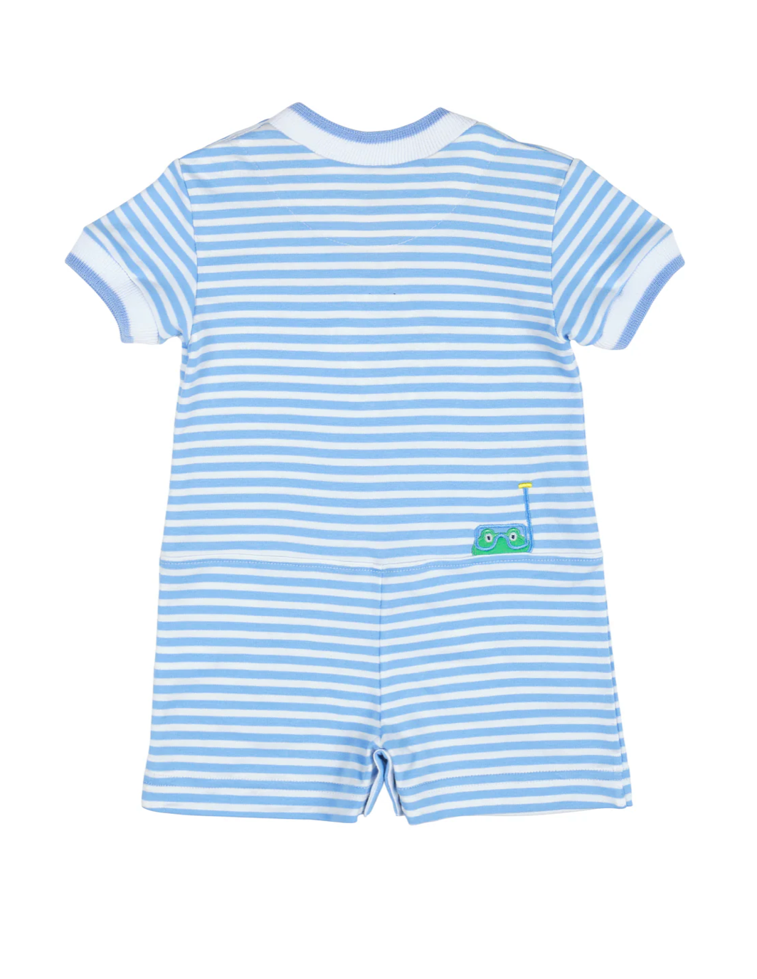 Stripe Knit Shortall With Frog
