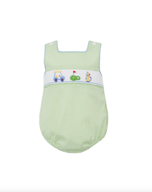 Green Check Boy's Strap Sun-Bubble