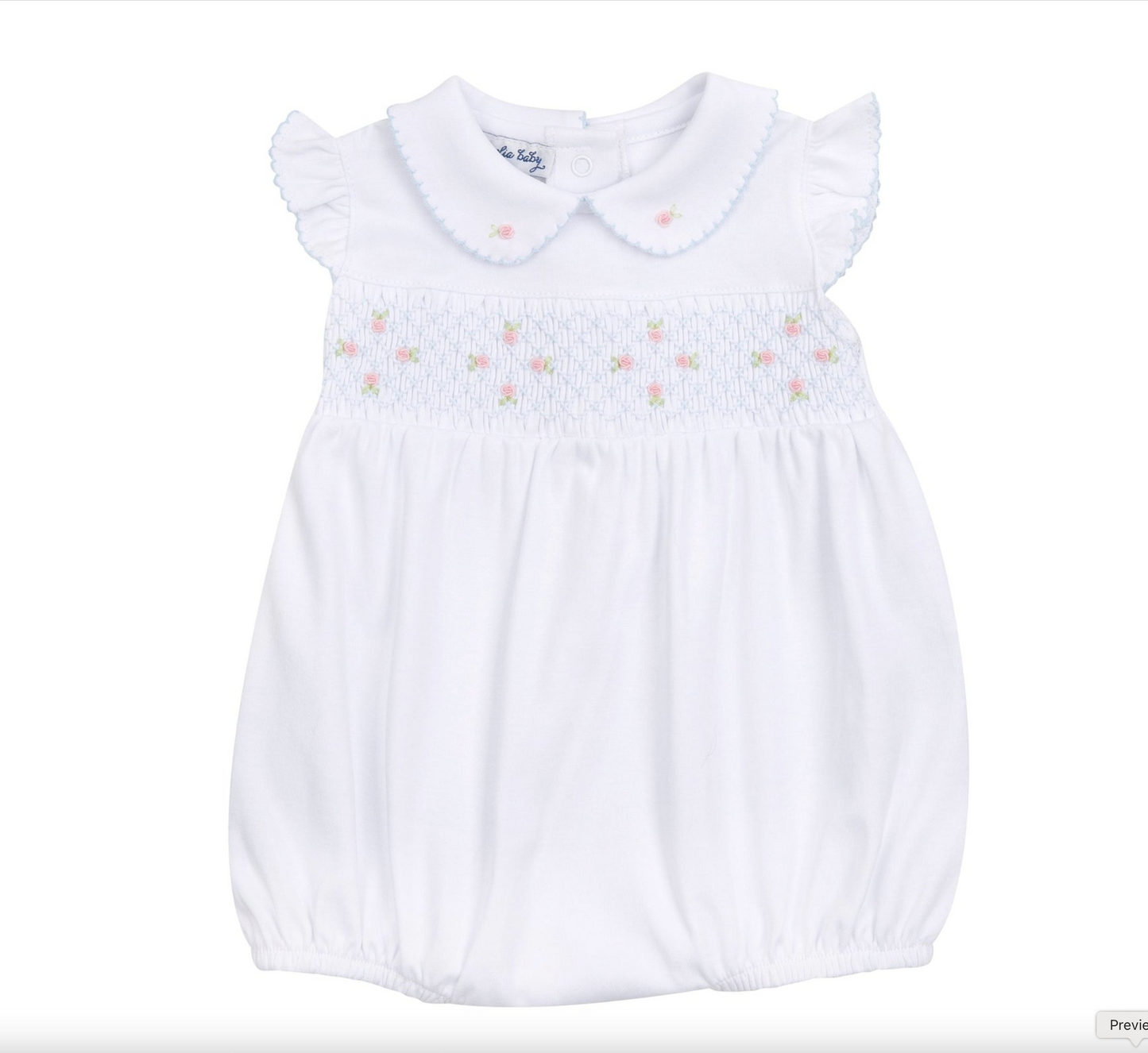 Charlotte's Classics Smocked Bubble - Sky Blue