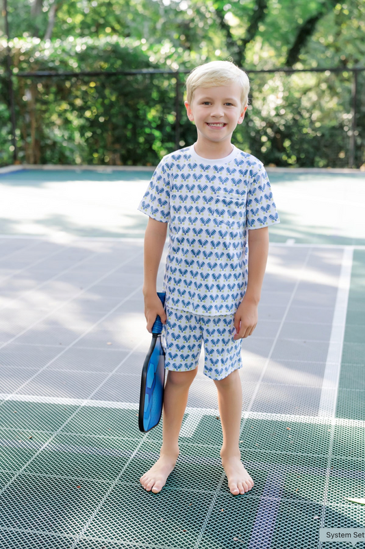 Charles Boys Short Set - Pickleball Blue