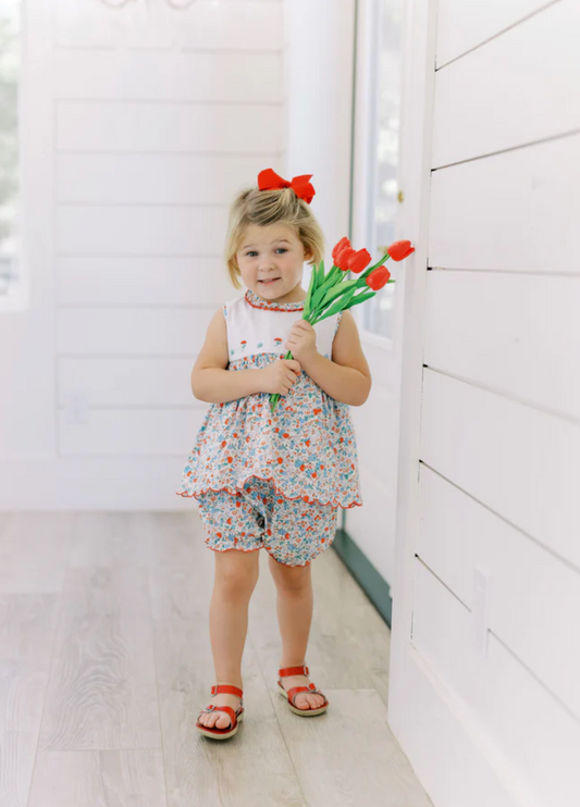 Rosie Red Floral Bloomer Set