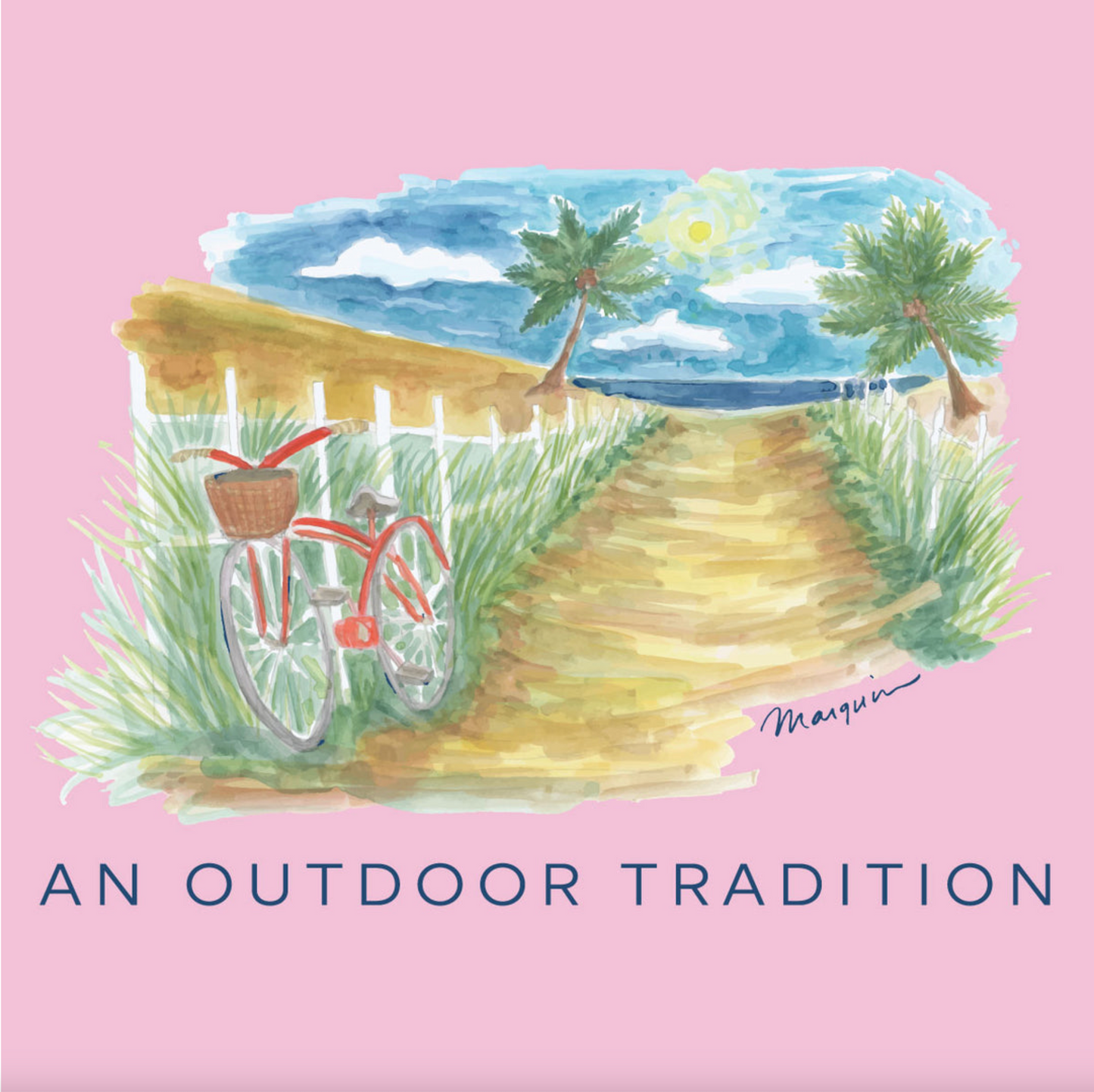 Girls Performance Fishing T-Shirt - Beach Bike Path