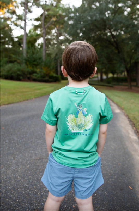 Kids Performance Fishing T-Shirt - Green Spruce Boy