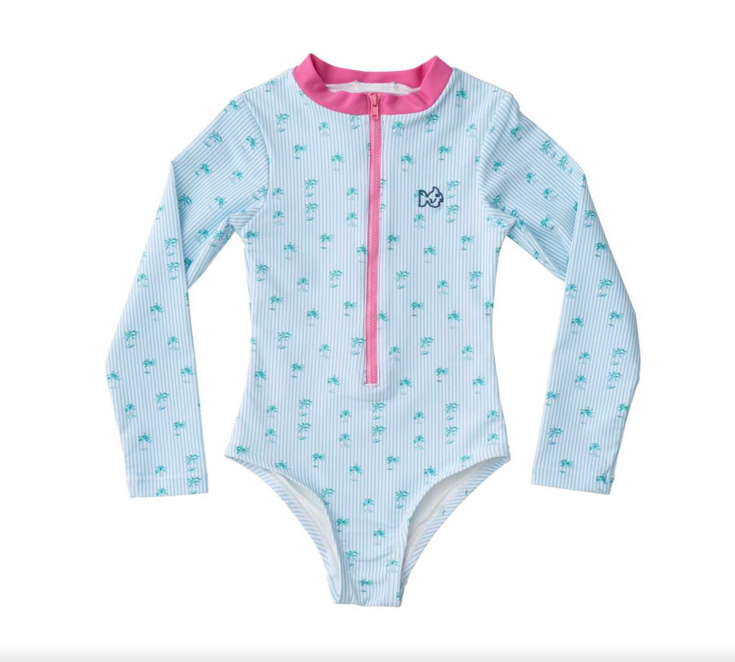 Girls Swimsuit - Palm Tree Stripe