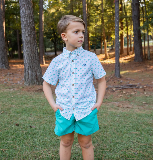 Palm Tree Short Sleeve Fishing Shirt
