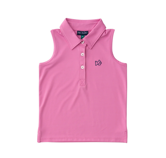 Fuchsia Pink Sleeveless Pro Performance Polo Shirt
