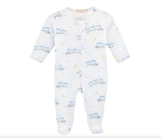 Little Train Printed Zipped Footie