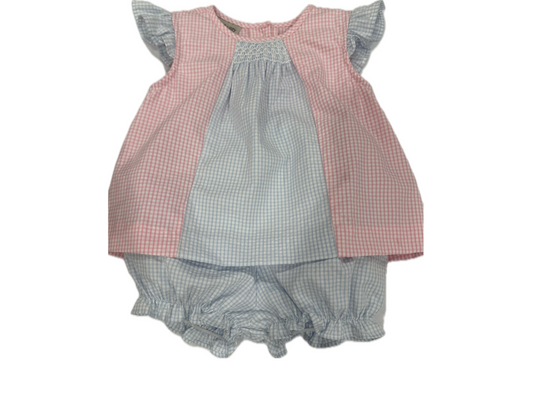 Pink and Blue Gingham Diaper Cover Set