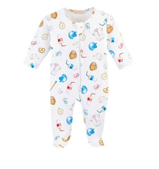 Homerun Baseball Zipper Print Footie