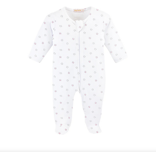Pink Stars Zipped Footie