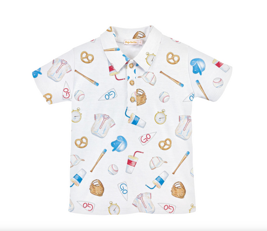 Home Run Baseball Printed Polo
