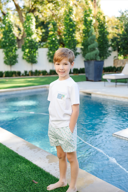 Hudson Short Set - Palm Tree Isle Blue