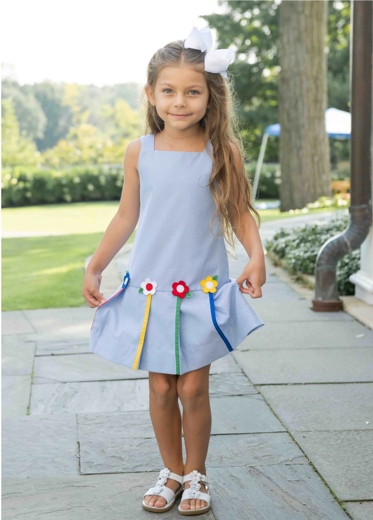 Junior Cord Dress With Flowers
