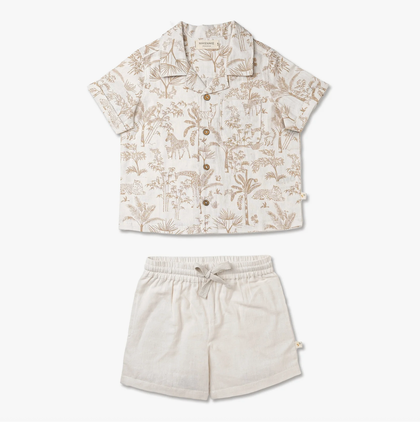 Wild Tropics Cotton Shirt & Shorts Set