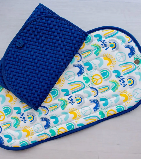 Rainbows Blue Pluie Pret Changing Mat