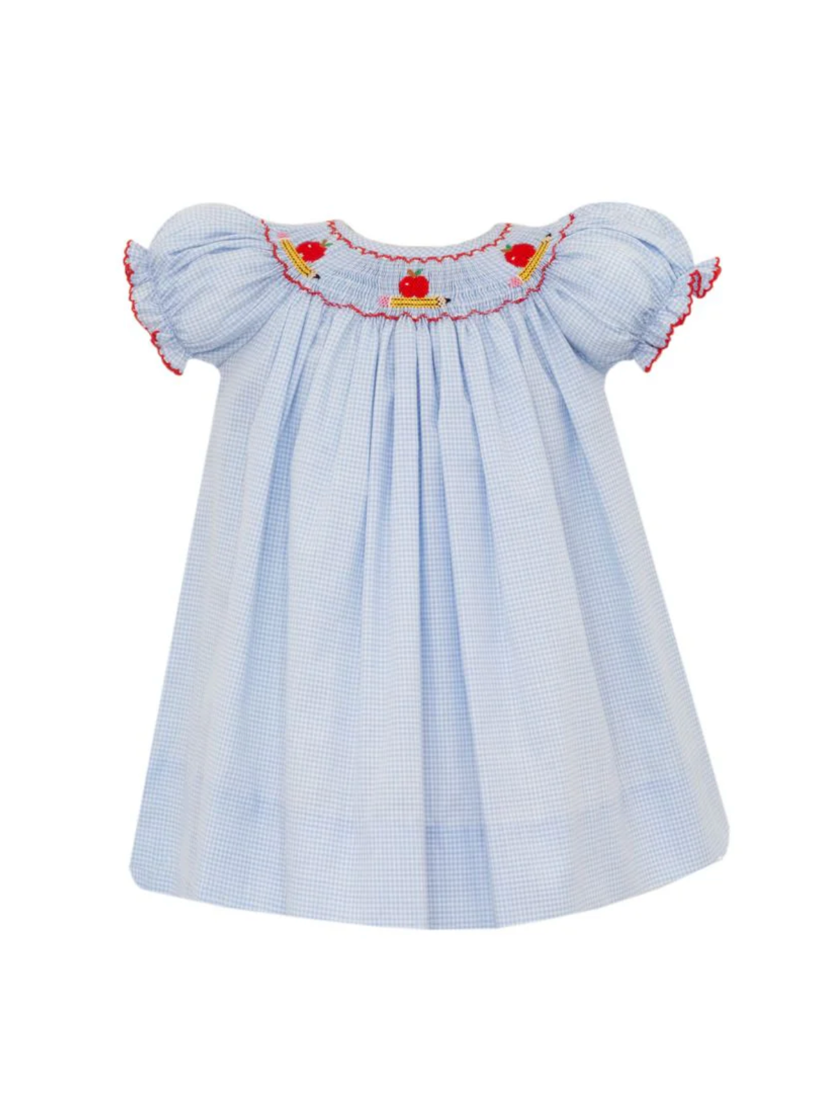 Apples & Pencils Smocked Bishop