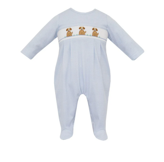 Smocked Puppies Footie