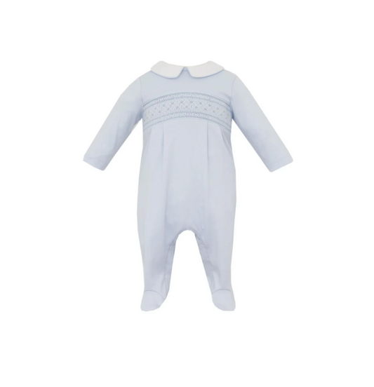 Light Blue Smocked Long Footie
