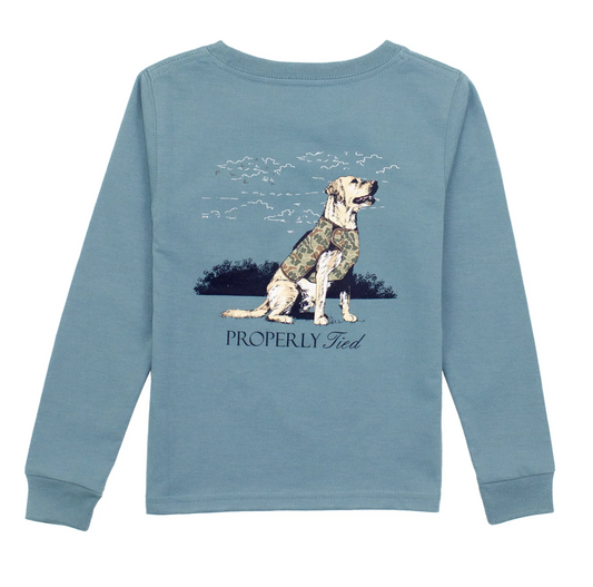 Properly Tied Good Boy Steel Blue Tee