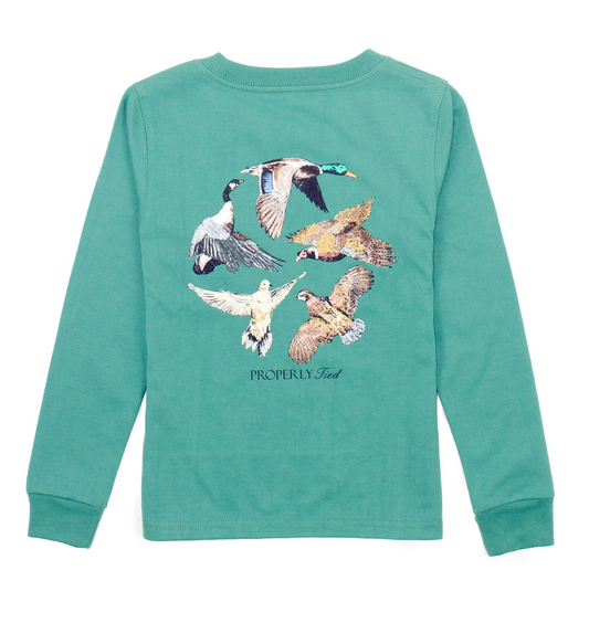Properly Tied Flock Teal Tee