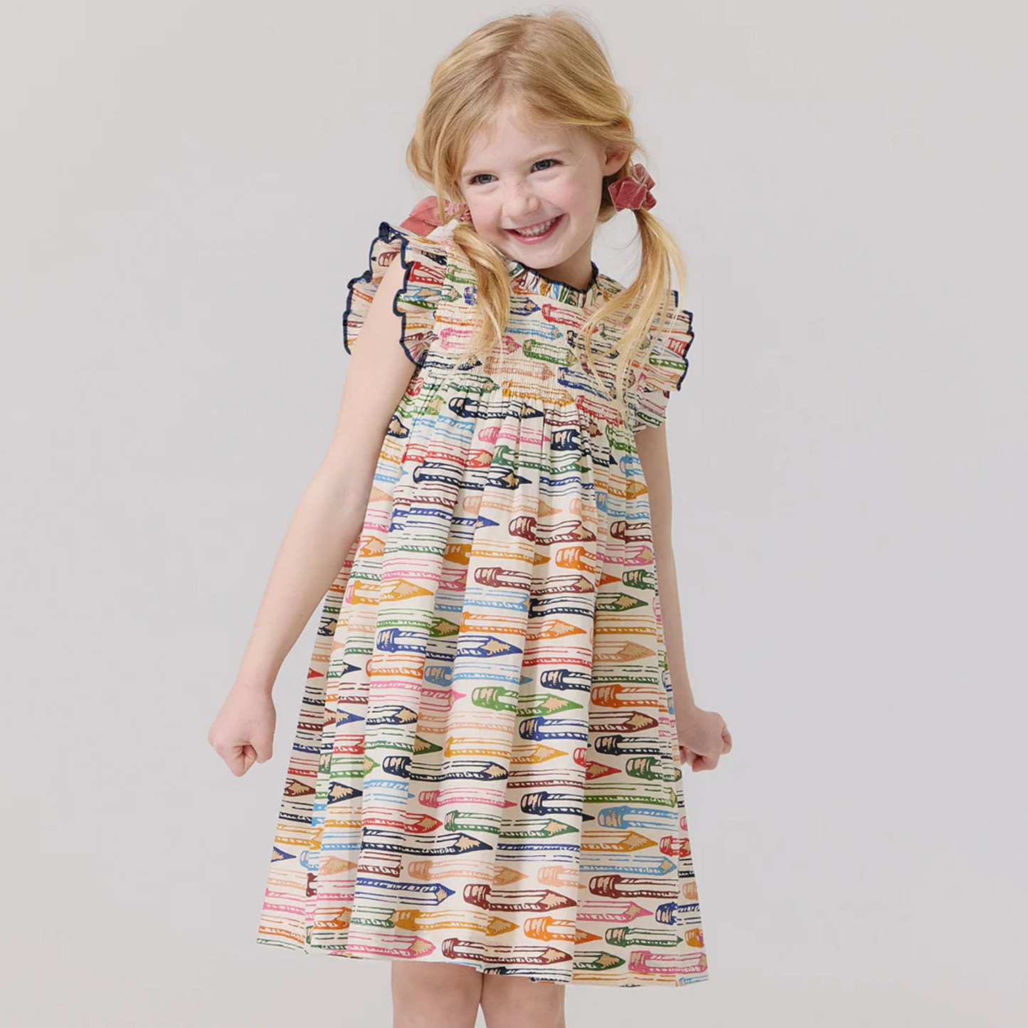 Pink Chicken Girls Stevie Dress - Colored Pencils